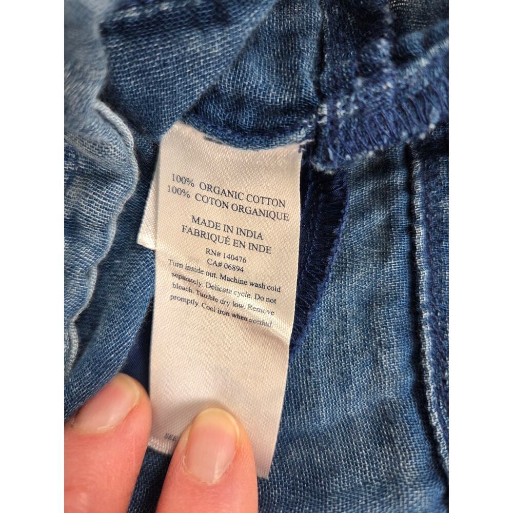 Faherty Isha Knee Length Dress in Indigo Denim Size L - Picture 6 of 7